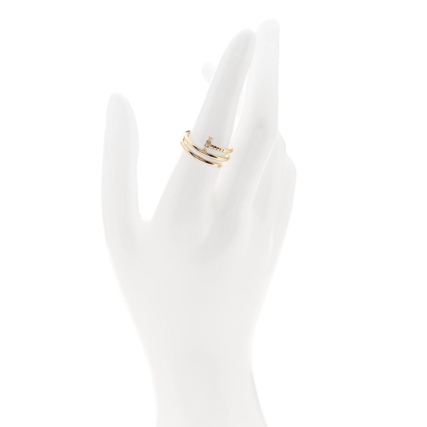 18K Yellow Gold Diamond Double Juste Un Clou Ring 54 6.75