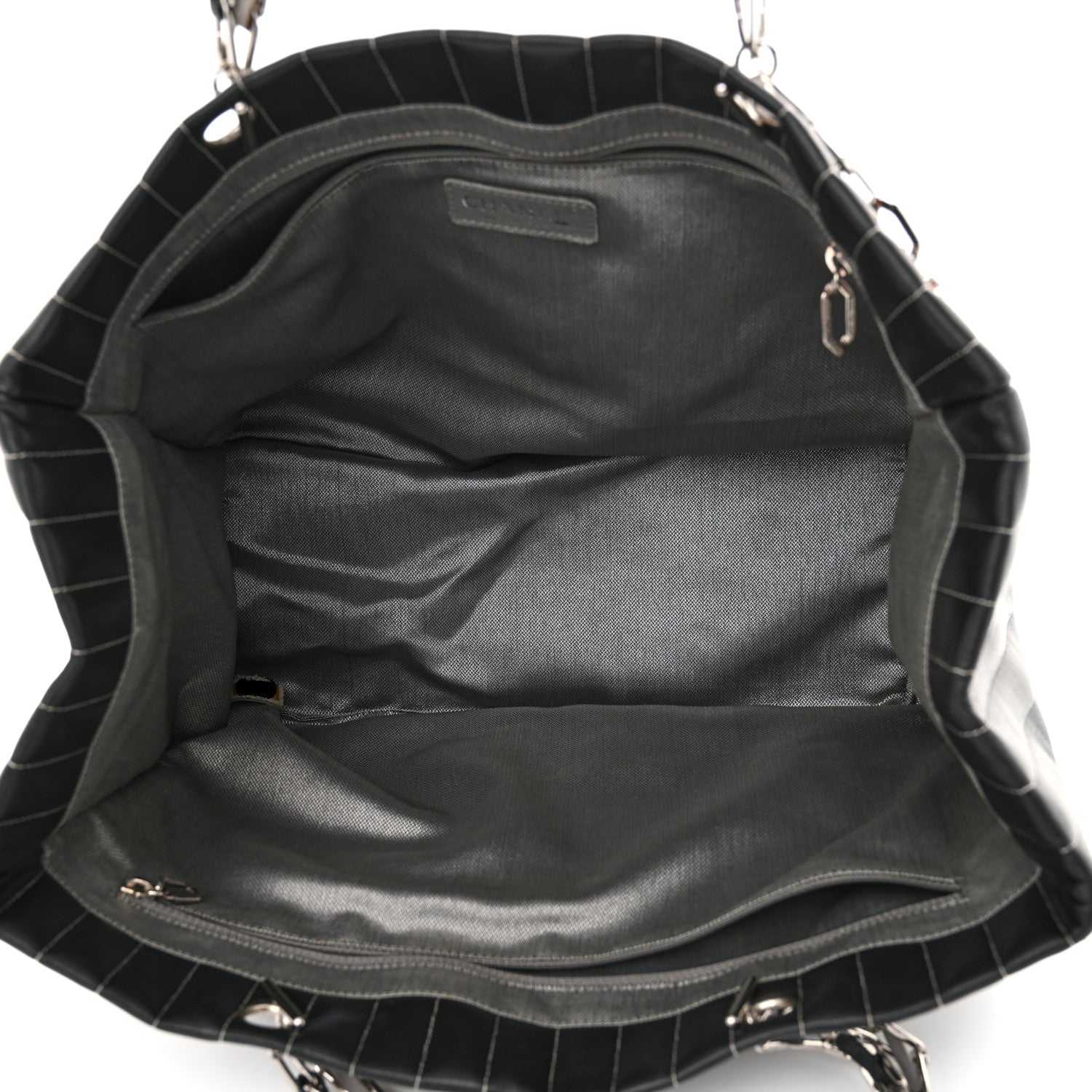 Chanel Lambskin Vertical Quilted Large Mademoiselle Tote Black 5 of 10