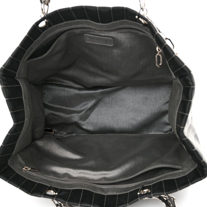 Chanel Lambskin Vertical Quilted Large Mademoiselle Tote Black 5 of 10