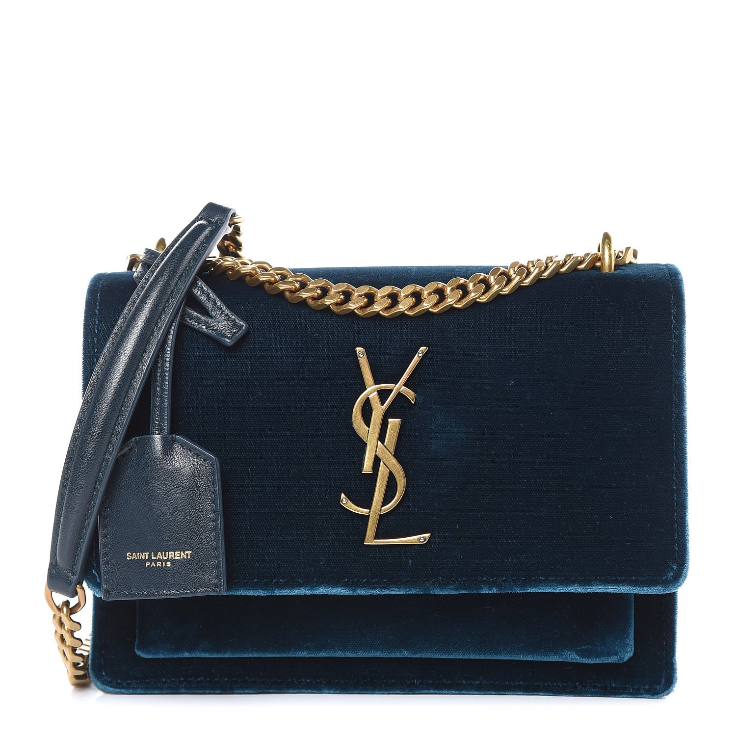 Saint Laurent Velvet Small Monogram Sunset Dark Ottanio 1 of 13