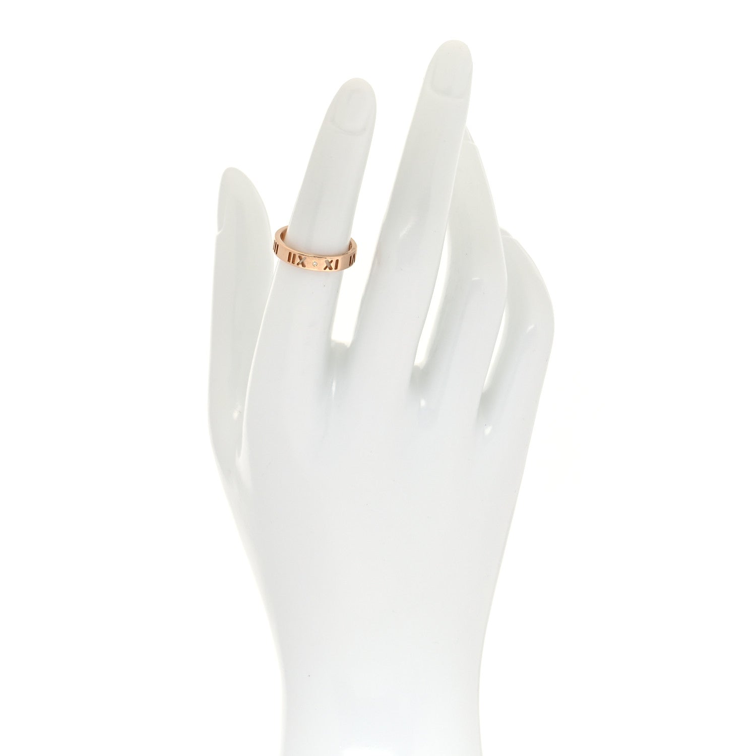 Tiffany 18K Rose Gold Diamond Atlas Pierced Ring 50 5.25 2 of 5