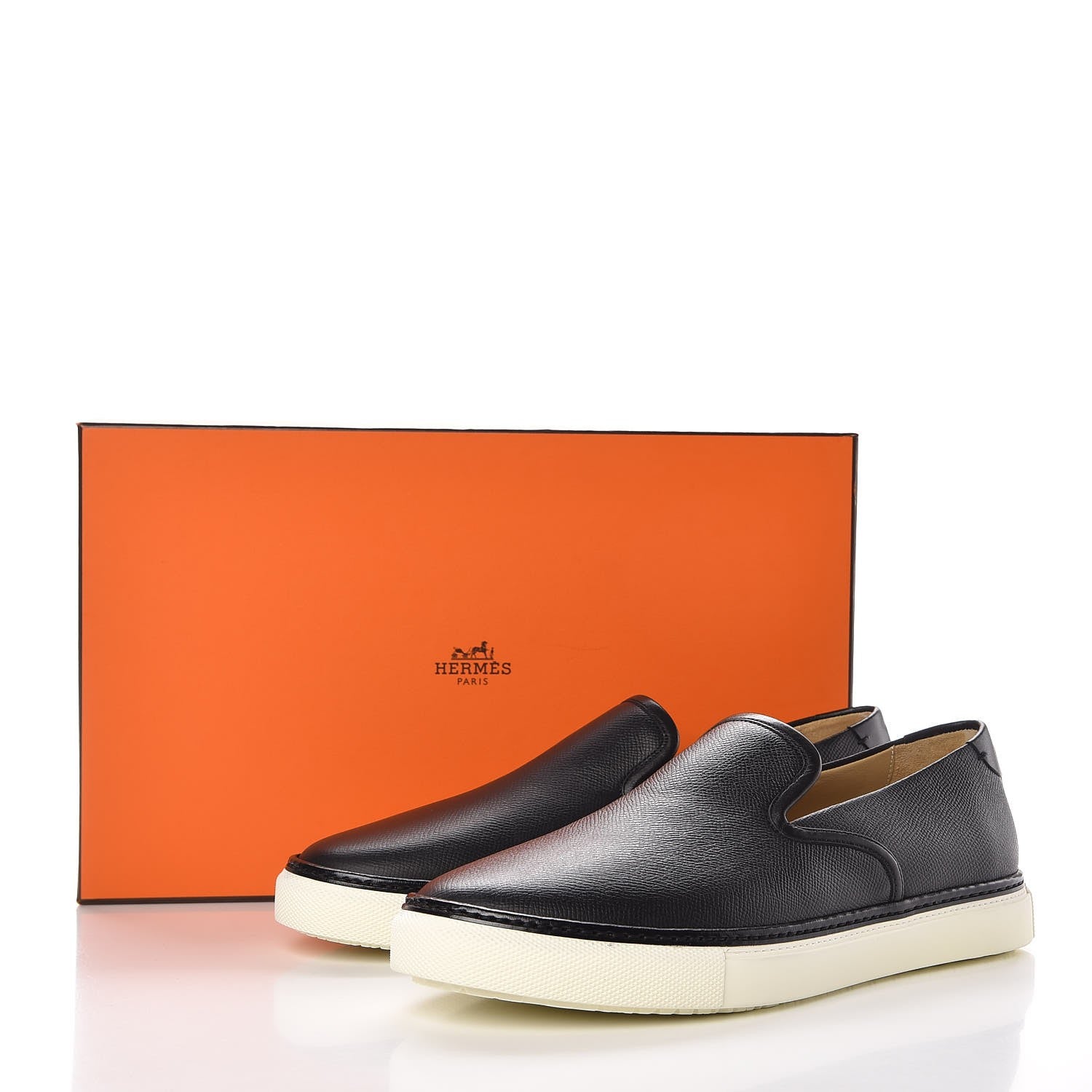 Hermes Mens Epsom Kick Sneakers 41 Black 9 of 9