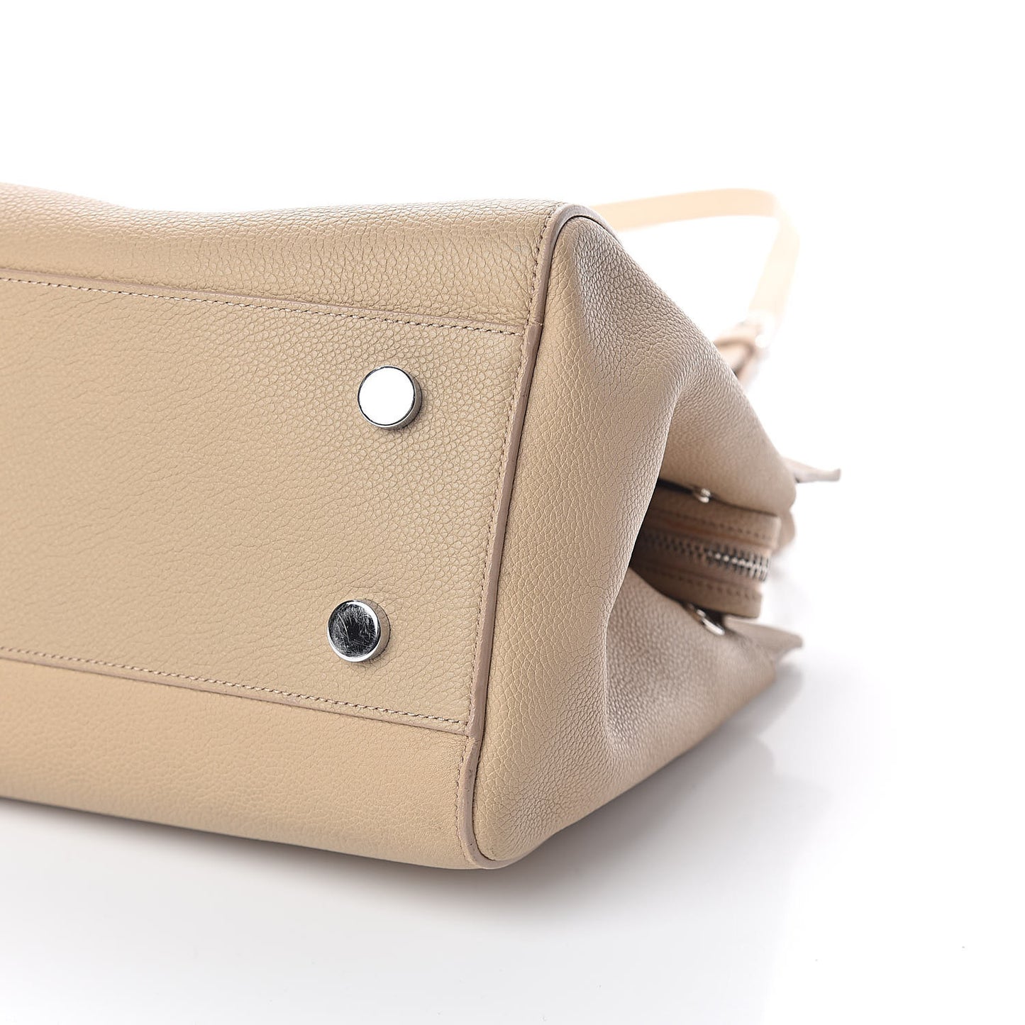 Grained Calfskin Small Rive Gauche Dark Beige