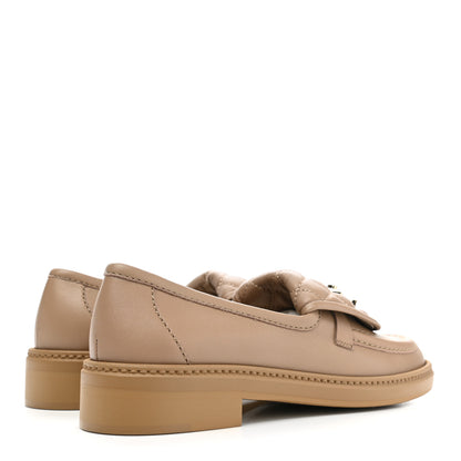 Chanel Lambskin Quilted CC Turnlock Loafers 36.5 Beige 4 of 9