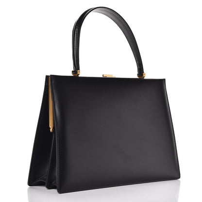 Celine Patina Box Calfskin Medium Clasp Bag Black 3 of 7