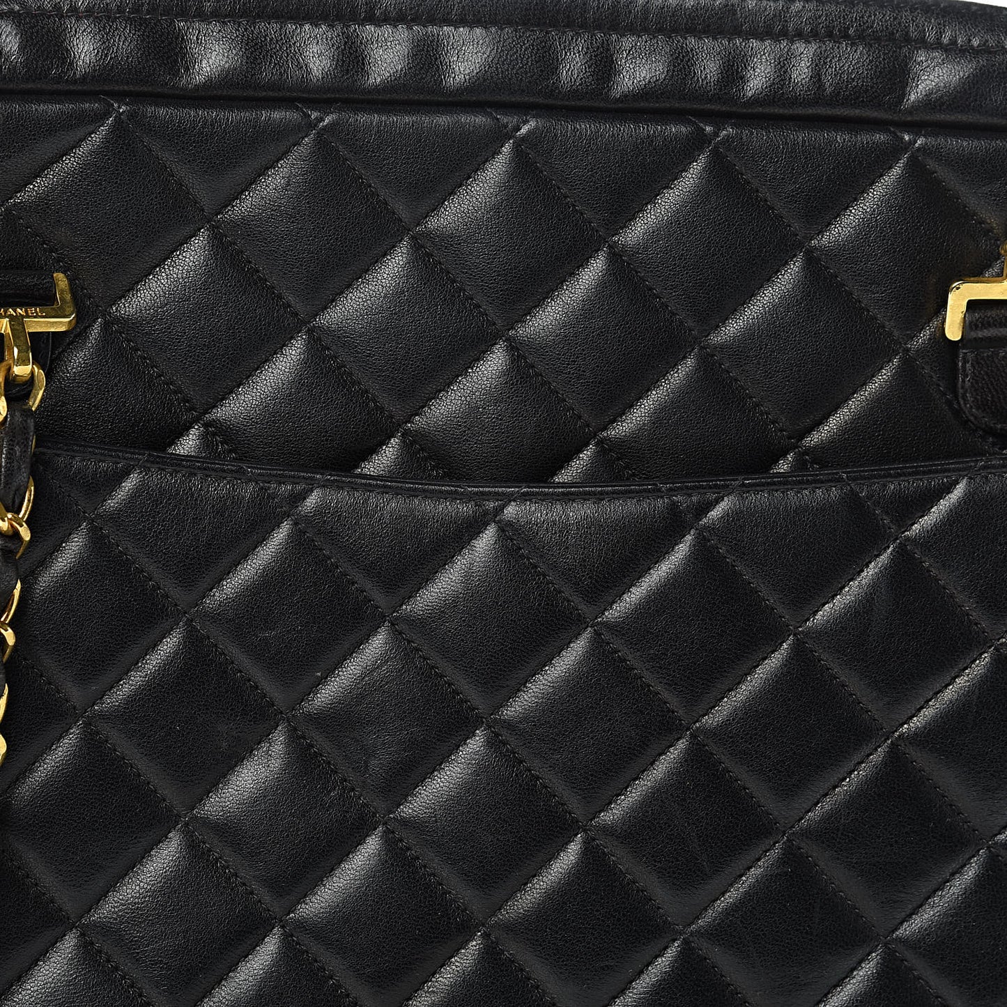 Lambskin Quilted Shoulder Bag Black
