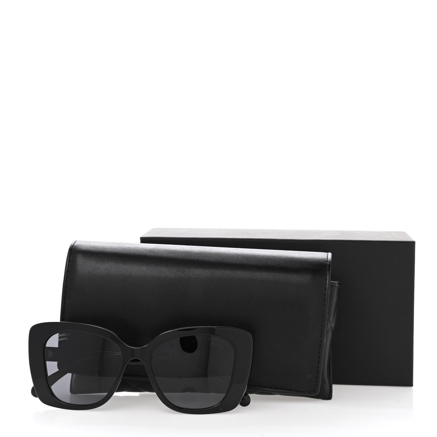 Chanel Acetate Strass Polarized Square Sunglasses 5422-B Black 8 of 8