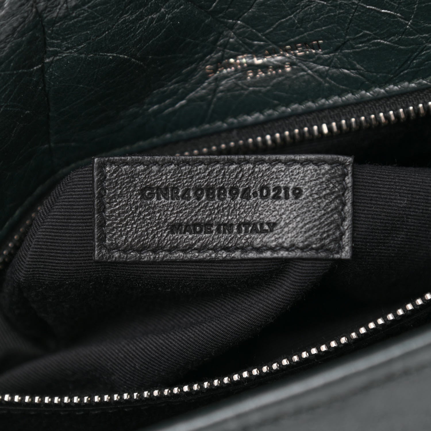 Saint Laurent Crinkled Calfskin Matelasse Monogram Medium Niki Chain Satchel Peacock Green 7 of 11