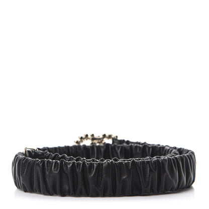 Chanel Calfskin Strass Ruched Rope CC Belt 75 30 Black 2 of 3