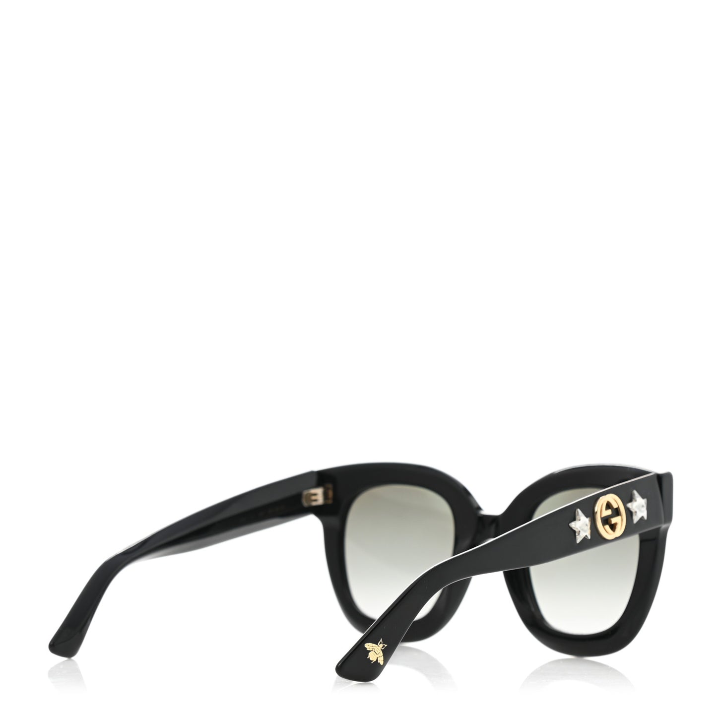 Acetate Crystal Star Round Frame Sunglasses GG0208S Black