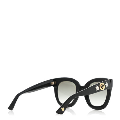 Gucci Acetate Crystal Star Round Frame Sunglasses GG0208S Black 4 of 7