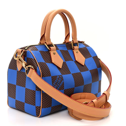 Louis Vuitton Damier Pop Speedy Bandouliere 25 Blue 3 of 12
