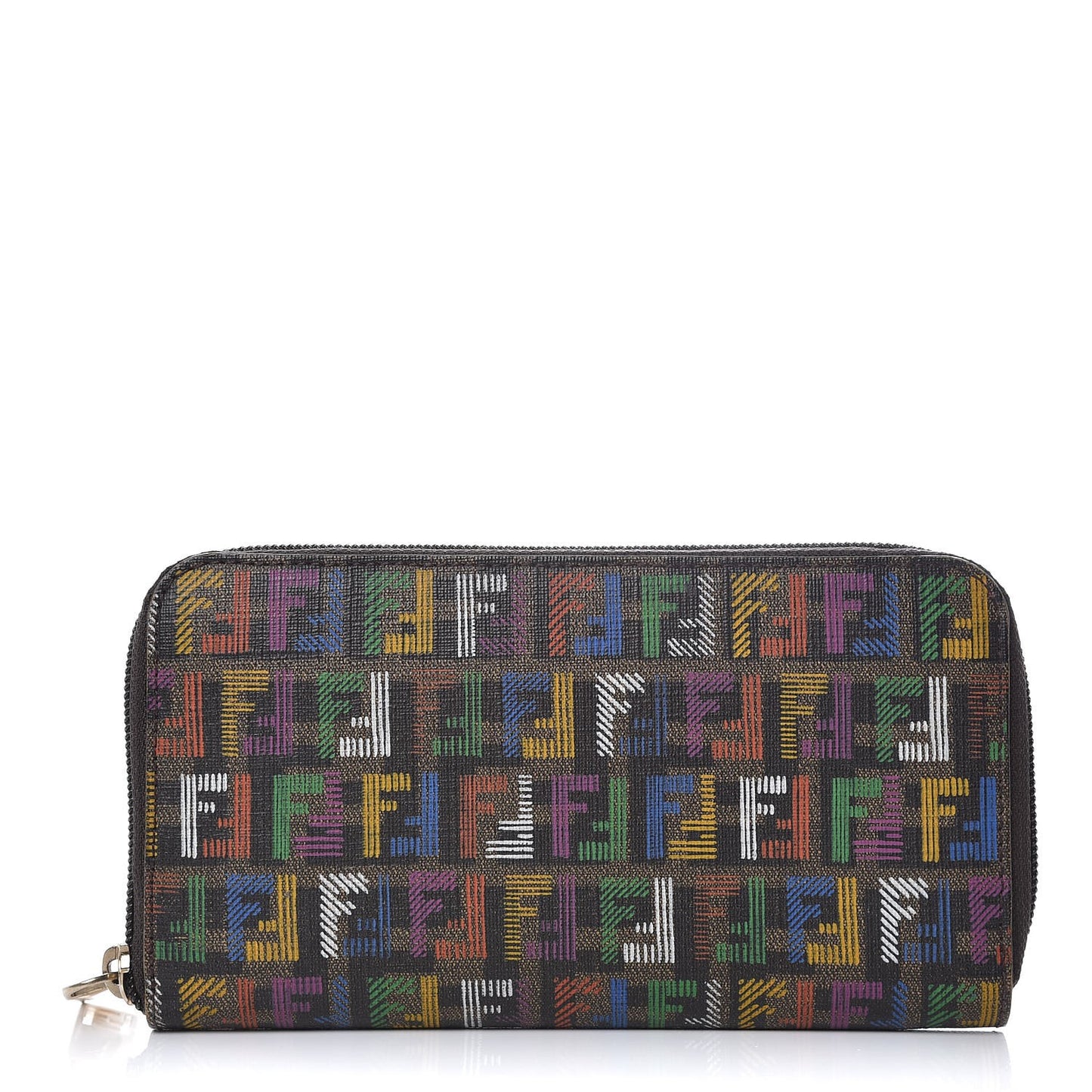Zucca Spalmati FF Multicolor Zip Around Wallet Multicolor Fuchsia