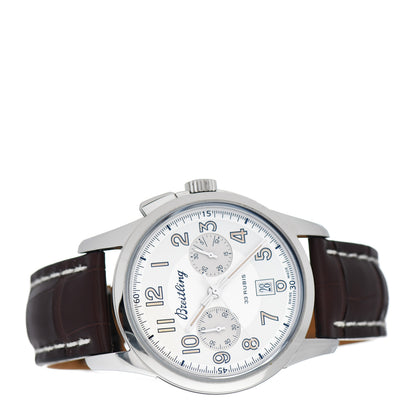 Breitling Stainless Steel Alligator 43mm Transocean Chronograph Limited Edition Automatic Watch AB1411 2 of 5