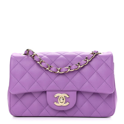Chanel Lambskin Quilted Mini Rectangular Flap Purple 1 of 11
