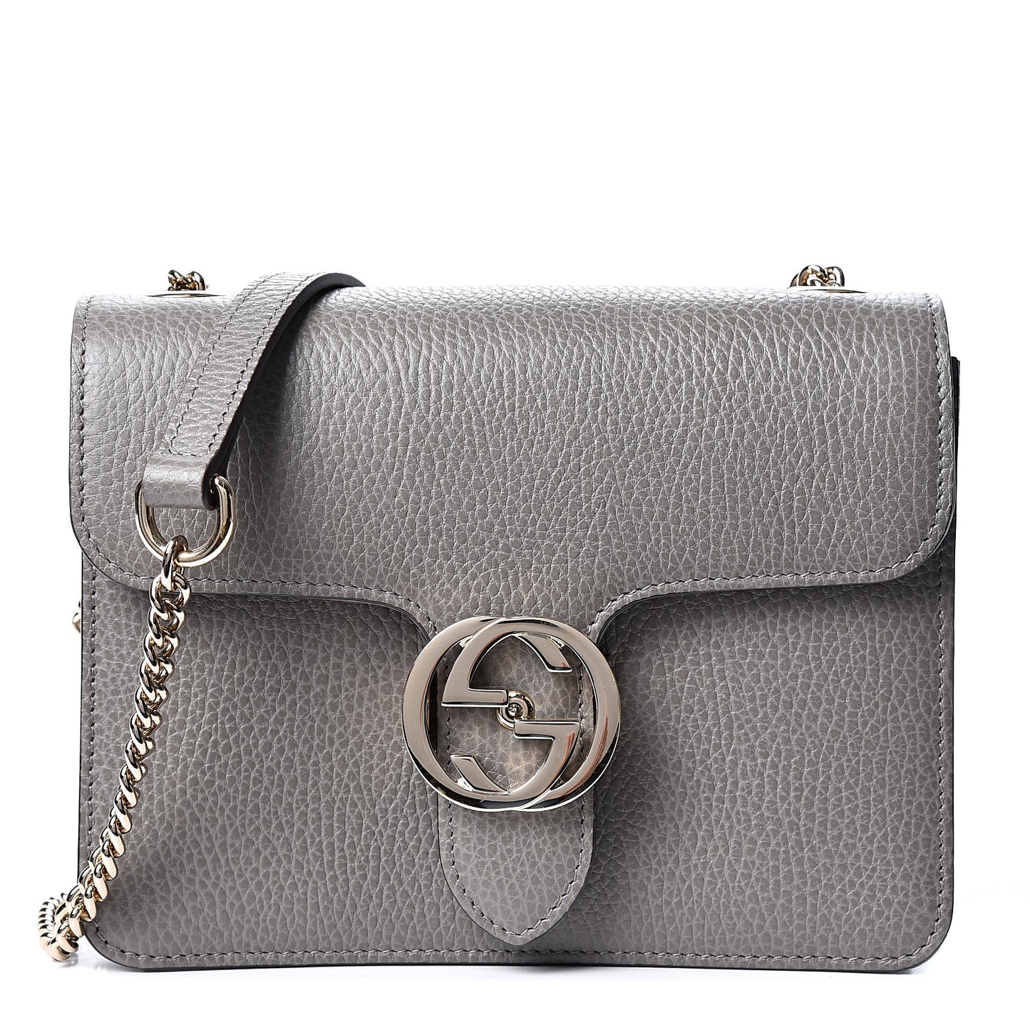 Dollar Calfskin Small Interlocking G Shoulder Bag Loess