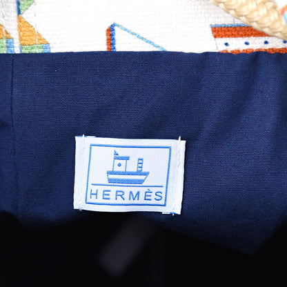 Hermes Canvas Petit Chalutier Duffle Bag Azur 5 of 10