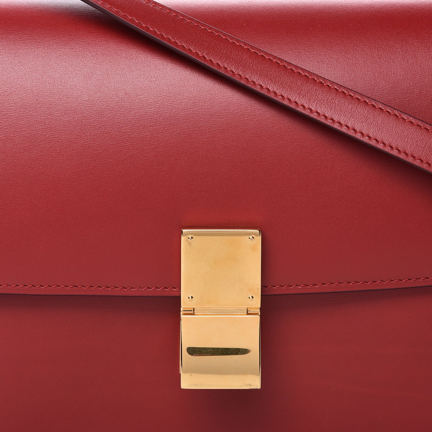 Celine Box Calfskin Medium Classic Box Flap Bag Red 8 of 10