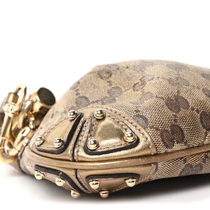 Gucci Monogram Mini Indy Top Handle Bag Metallic Gold 9 of 10