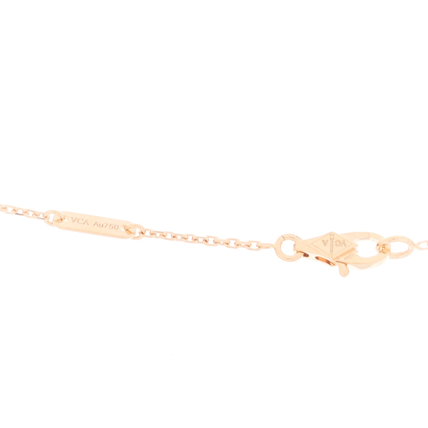 18K Rose Gold Carnelian Sweet Alhambra Pendant Necklace