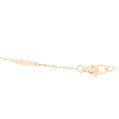 Van Cleef & Arpels 18K Rose Gold Carnelian Sweet Alhambra Pendant Necklace 3 of 5