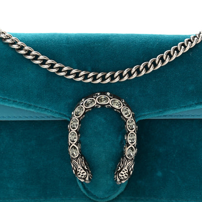 Gucci Velvet Super Mini Dionysus Shoulder Bag Pavone Cyan 7 of 11