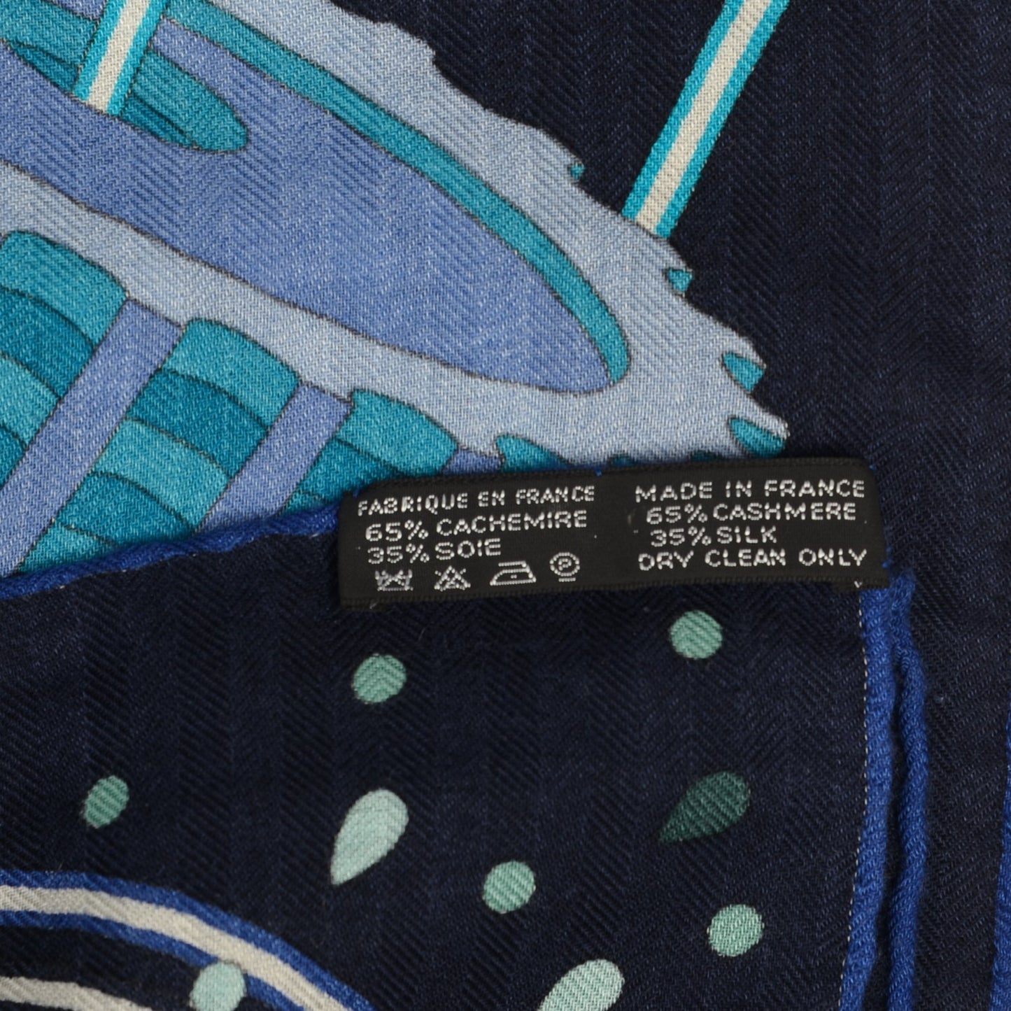 Cashmere Silk Le Laboratoire du Temps Shawl 140 Caban Turquoise Bleu