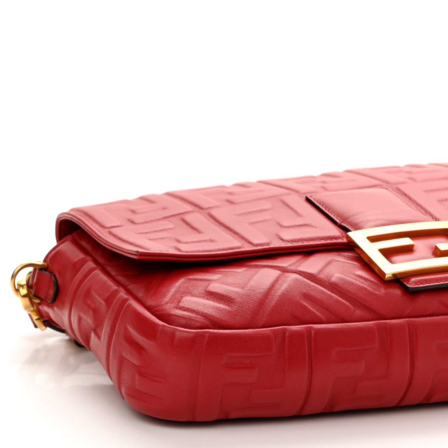 Nappa FF 1974 Embossed Large Baguette Fragola