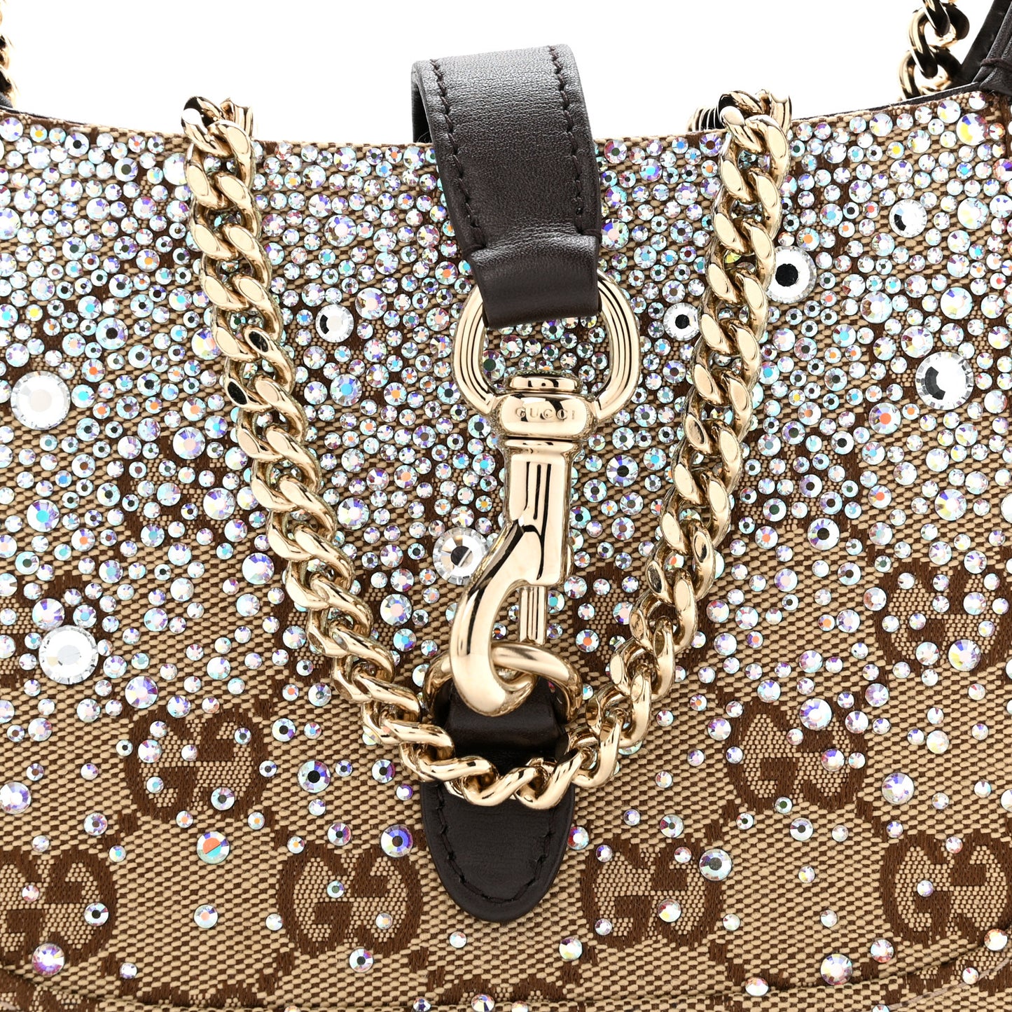 Monogram Crystal Mini Jackie Notte Bag Camel Ebony