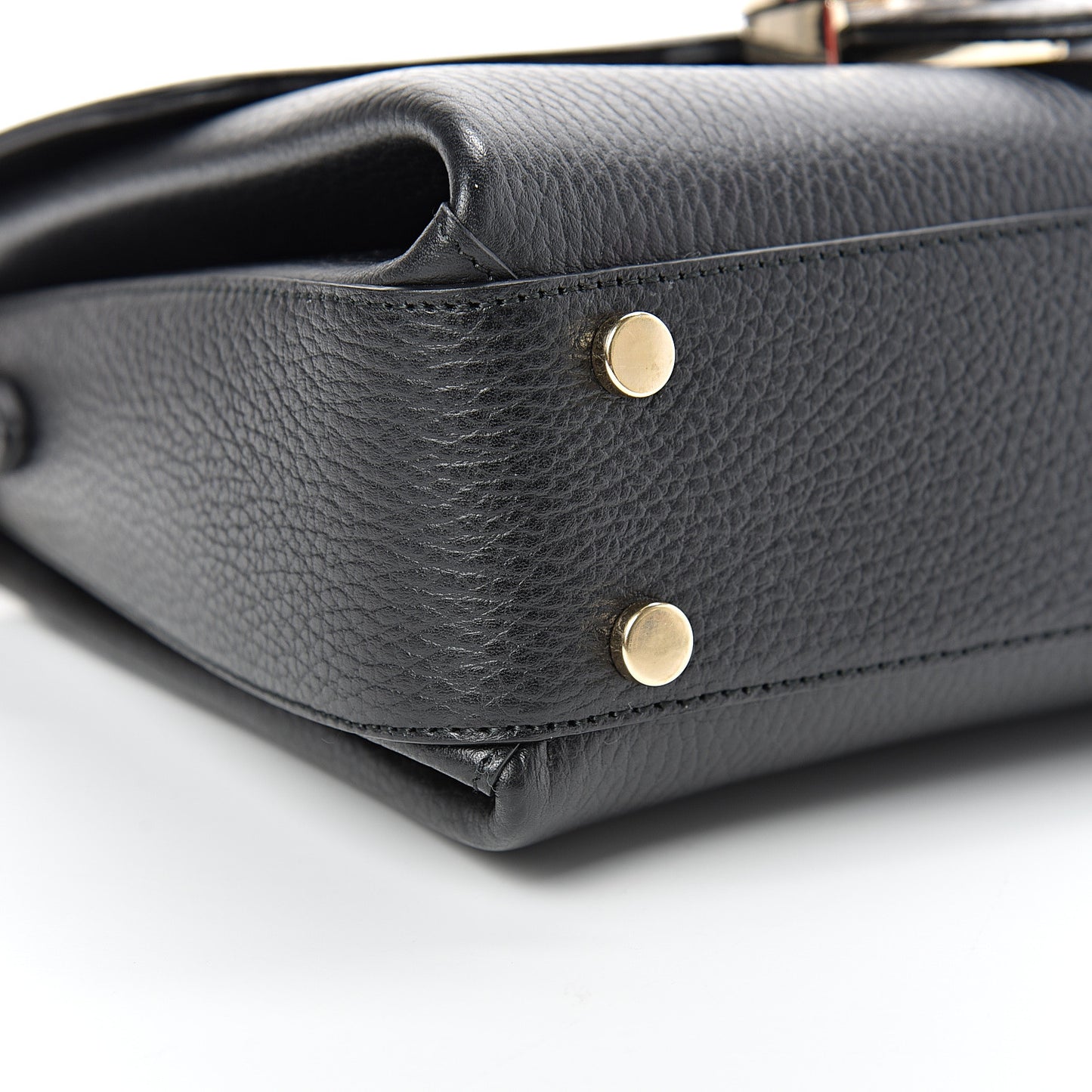 Dollar Calfskin Interlocking G Top Handle Shoulder Bag Black
