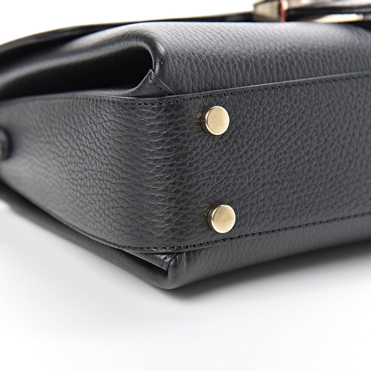 Gucci Dollar Calfskin Interlocking G Top Handle Shoulder Bag Black 8 of 10