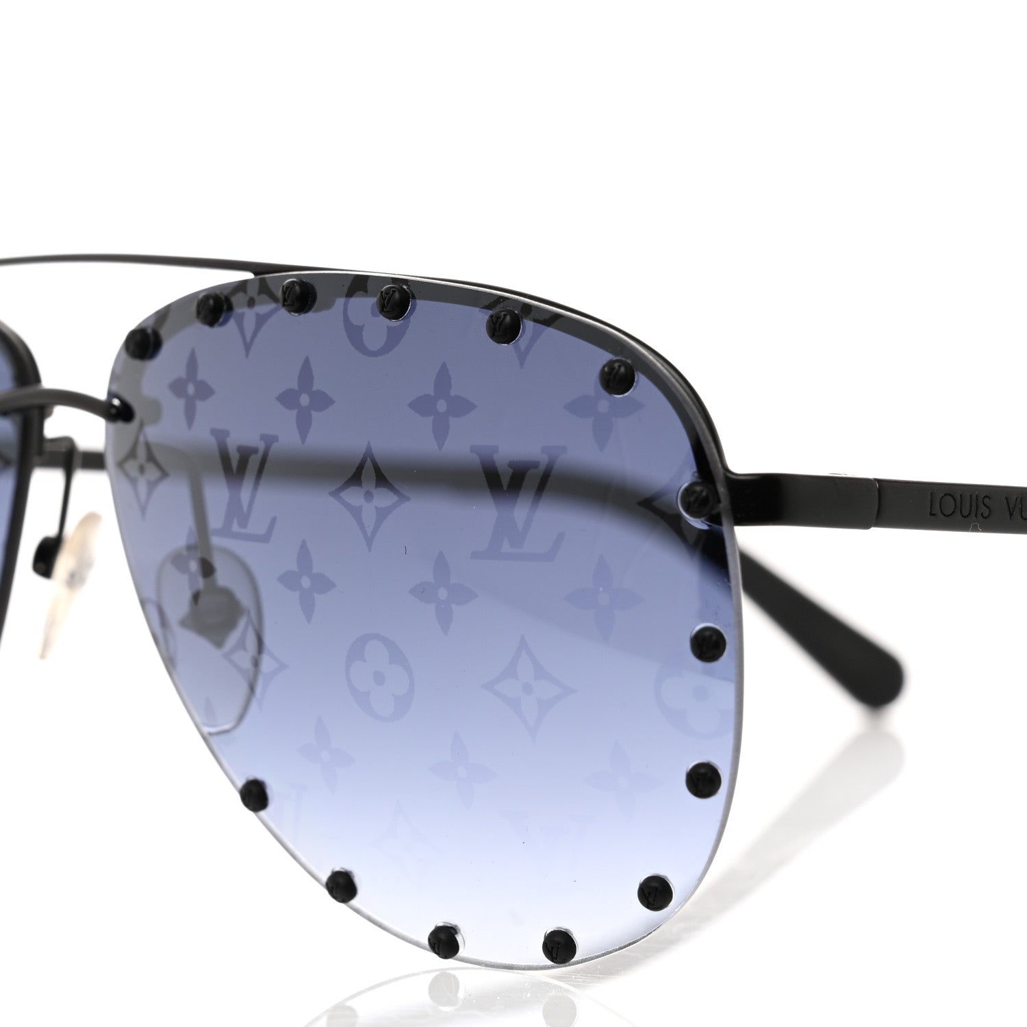 Louis Vuitton Monogram The Party Aviator Sunglasses Z0971U Black 9 of 9