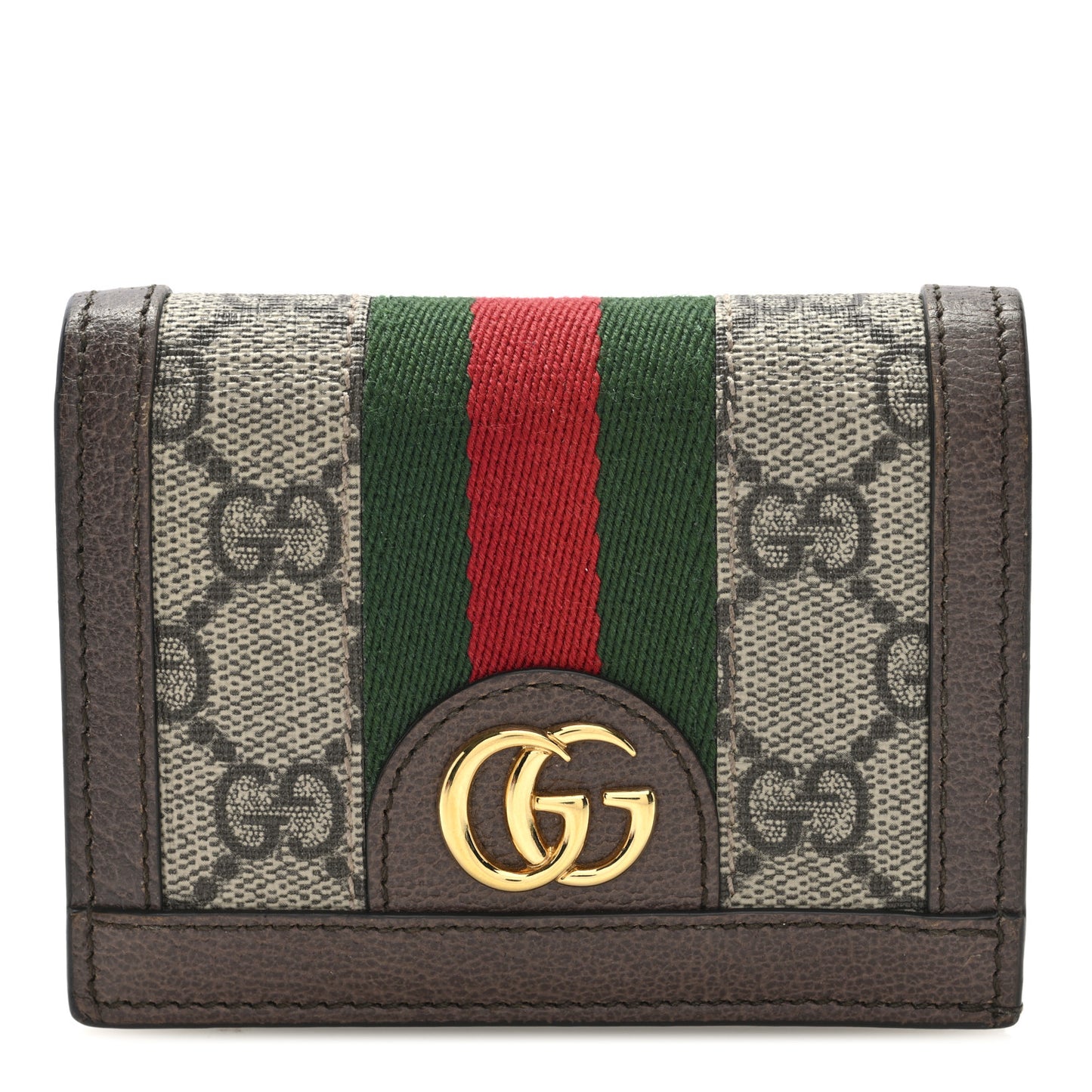 GG Supreme Monogram Web Ophidia Card Case Beige New Acero