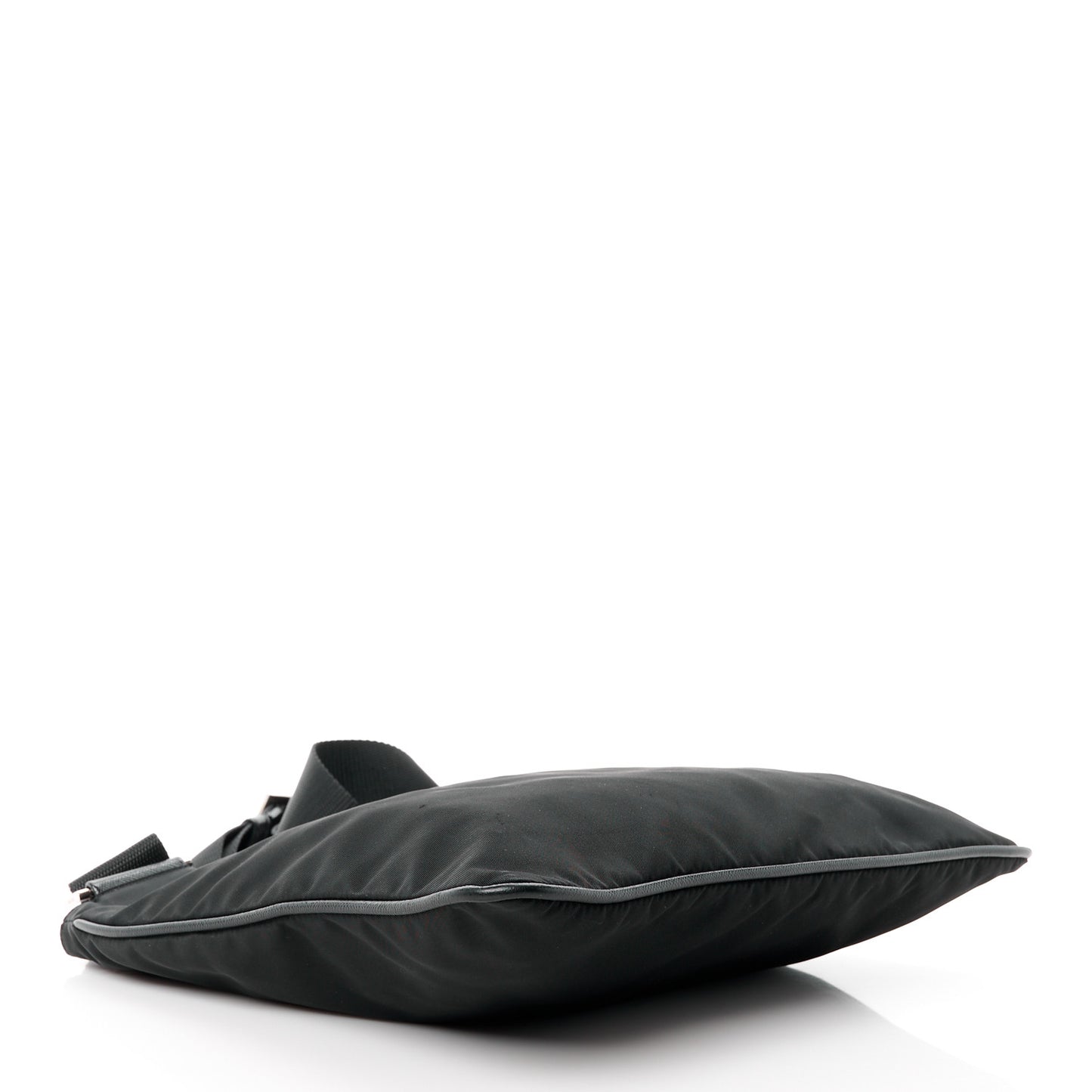 Tessuto Nylon Saffiano Flat Messenger Bag Black