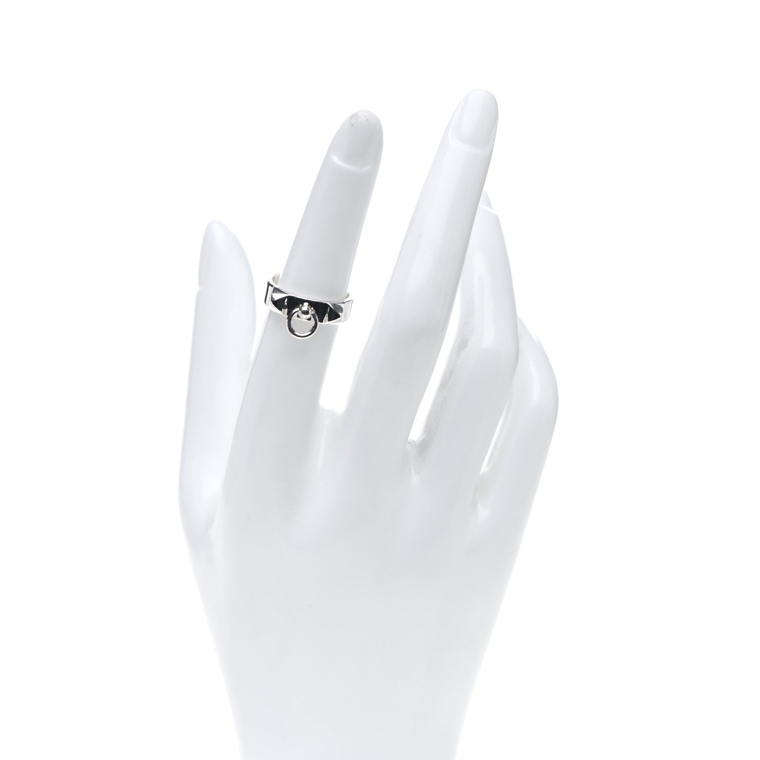 Hermes Sterling Silver PM Collier De Chien Ring 52 6 2 of 5