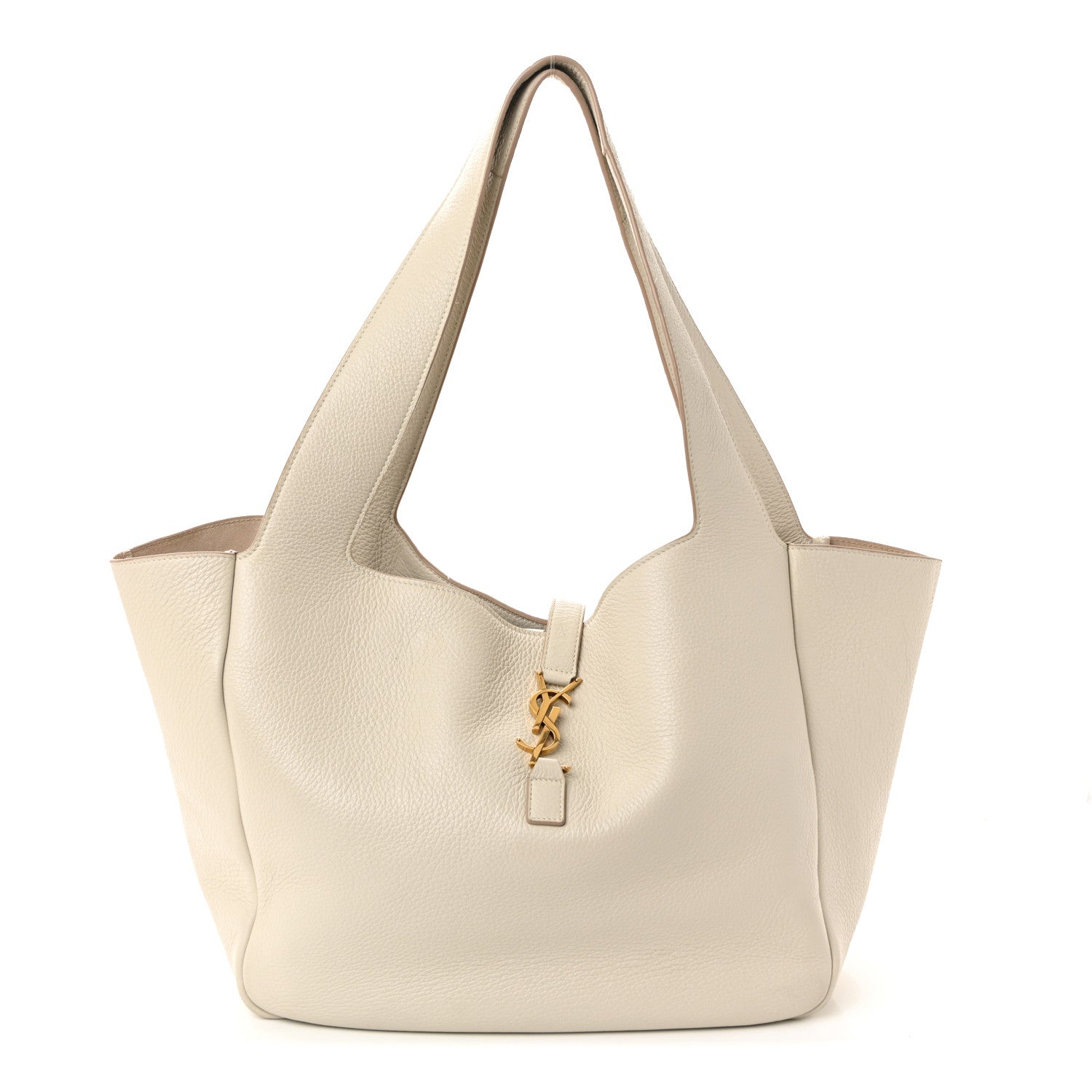 Saint Laurent Grained Deerskin Bea Tote Blanc Vintage 1 of 9