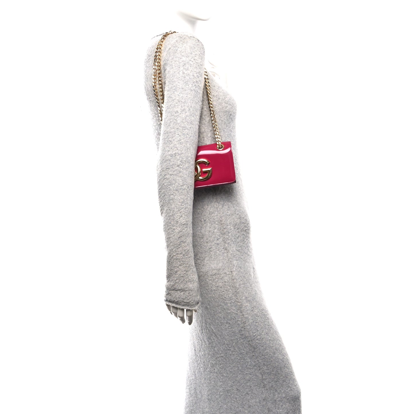 Patent DG Girls Phone Shoulder Bag Ciclamino