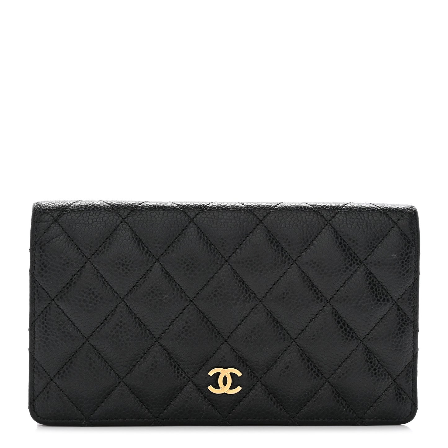 Caviar Quilted Yen Wallet Black