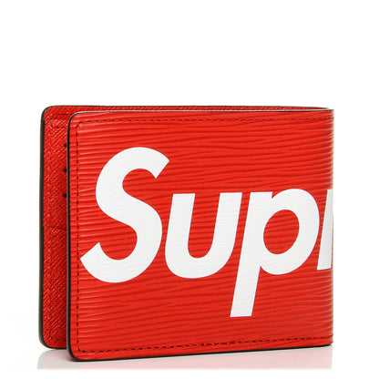 Louis Vuitton X SUPREME Epi Slender Wallet Red 3 of 8