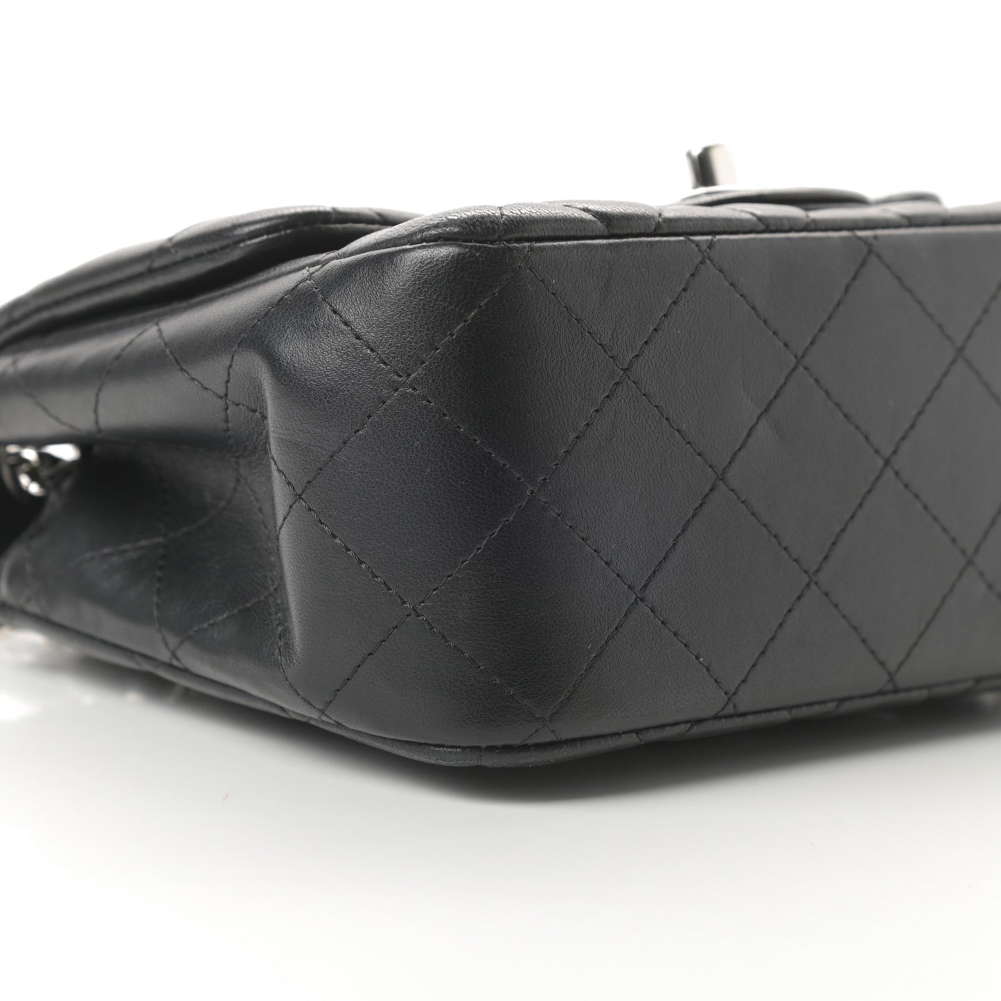 Lambskin Quilted Mini Square Flap Black