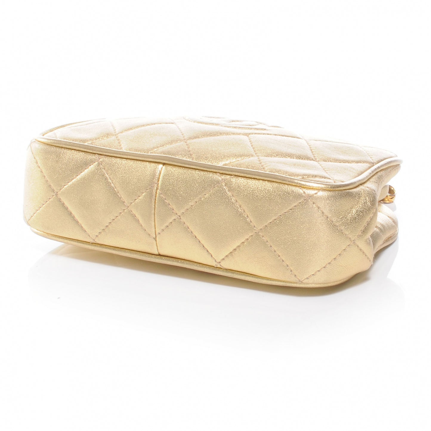 Lambskin Framed Mini Evening Bag Gold