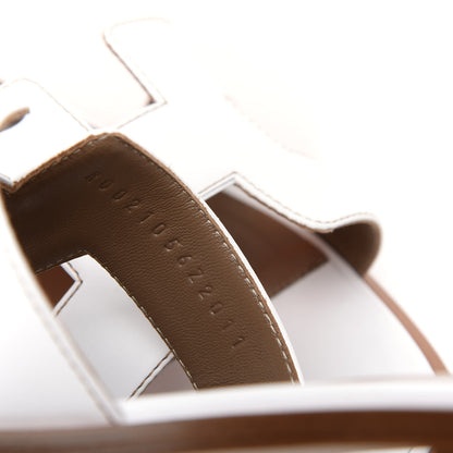 Hermes Box Calfskin Oran Sandals 39.5 White 10 of 11