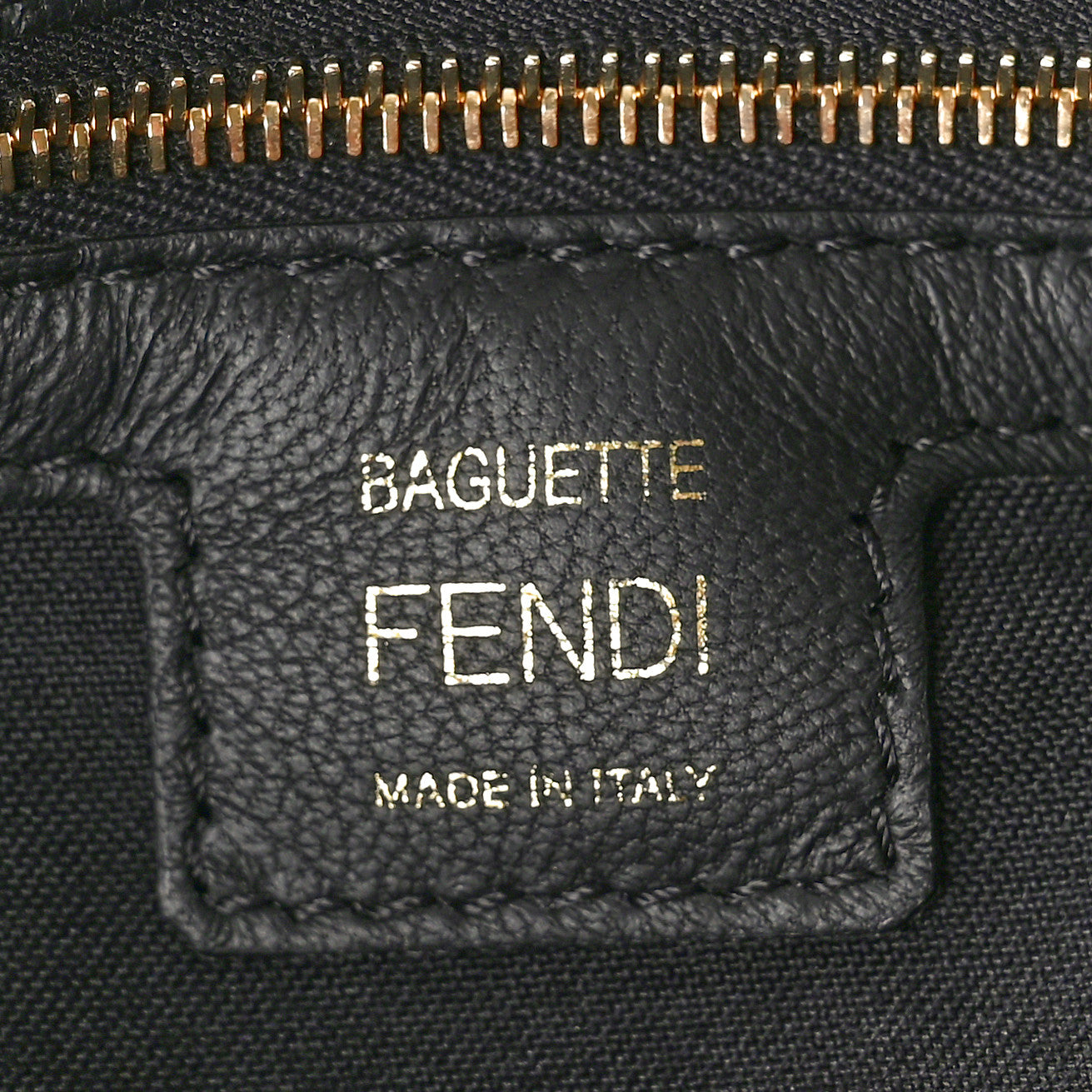 Fendi Nappa FF 1974 Embossed Baguette Black 6 of 9