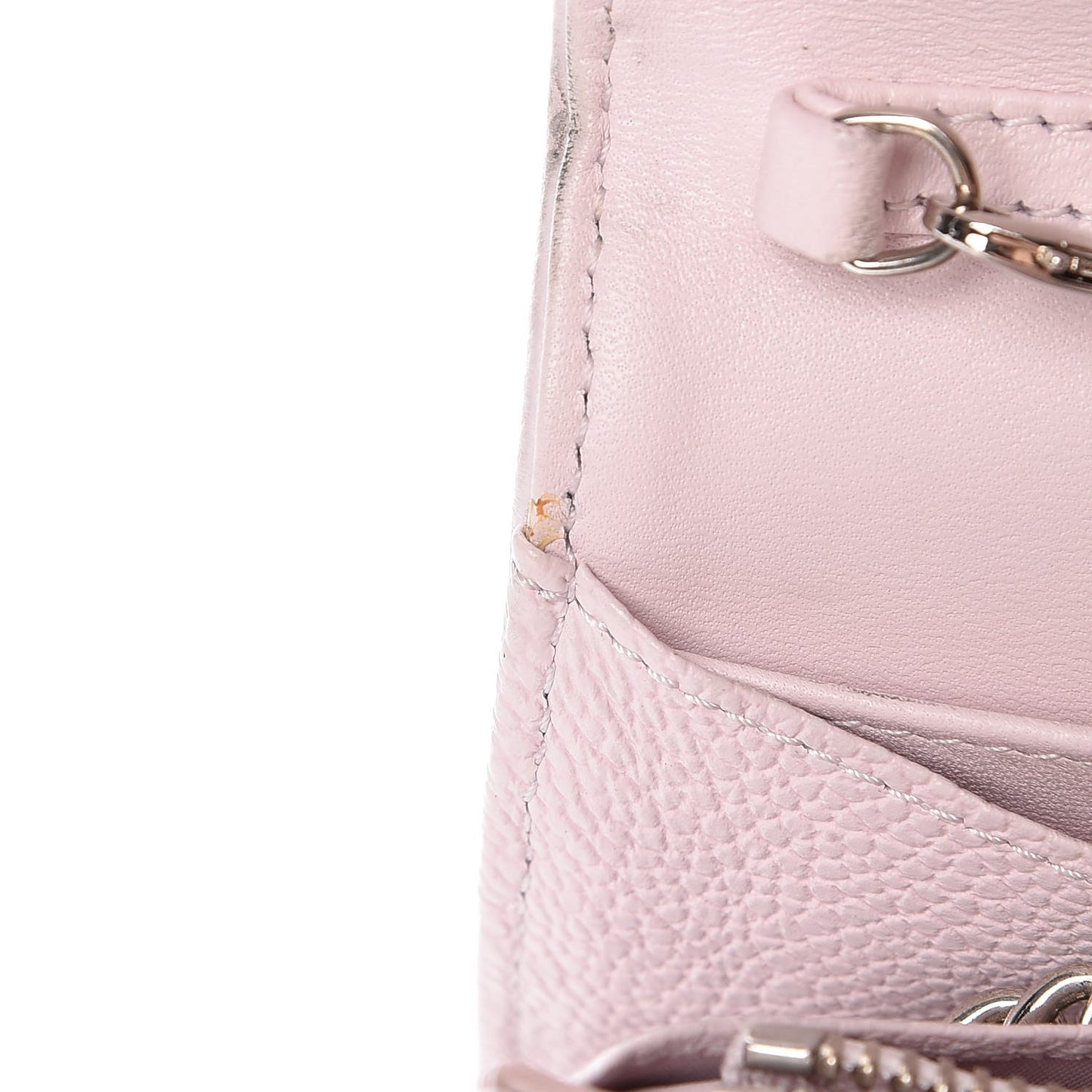 Grained Calfskin Diorama Croisiere Chain Wallet Pink