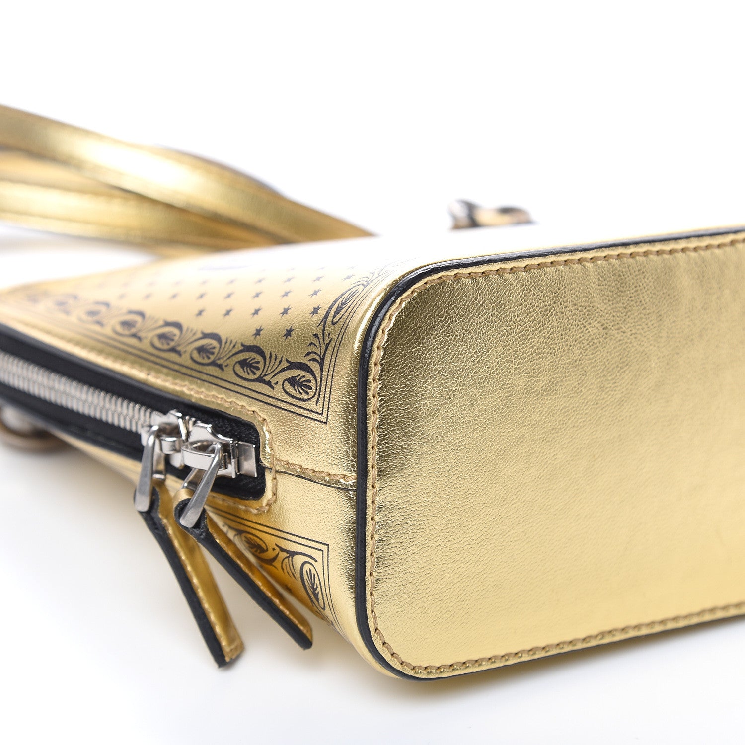 Gucci X SEGA Calfskin GUCCY Stars Mini Dome Shoulder Bag Gold 8 of 12