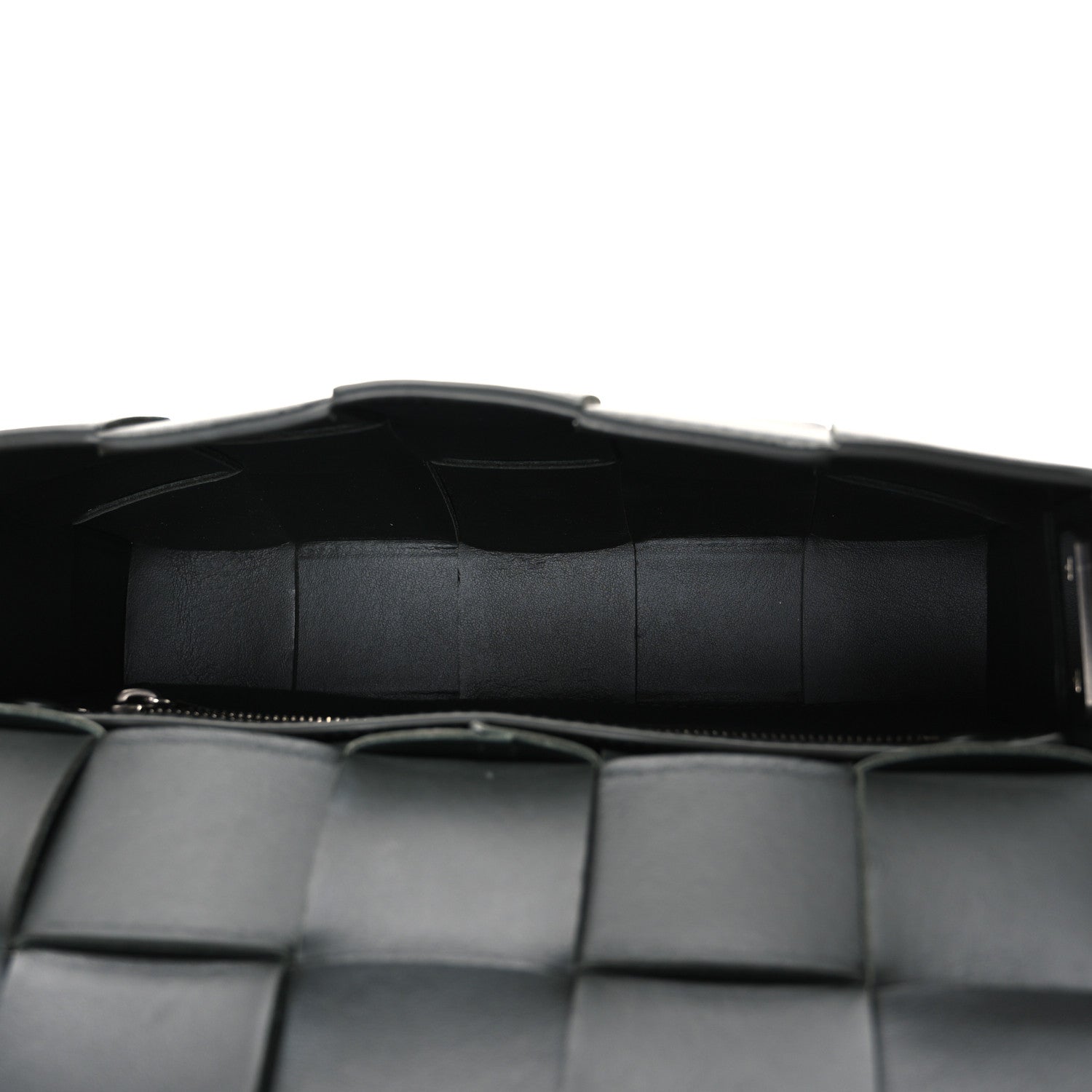 Bottega Veneta Calfskin Maxi Intreccio Cassette With Strap Bag Dark Green 6 of 12