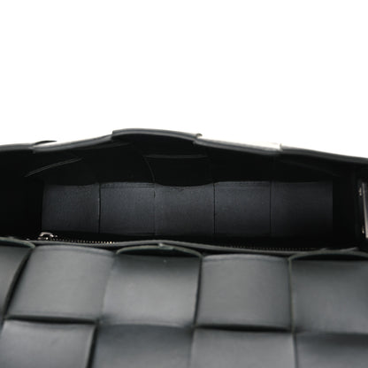 Bottega Veneta Calfskin Maxi Intreccio Cassette With Strap Bag Dark Green 6 of 12