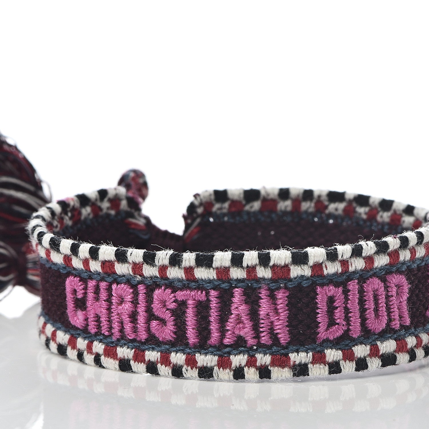 Christian Dior Woven Cotton J'Adior Friendship Bracelet Set Purple Rose 5 of 6