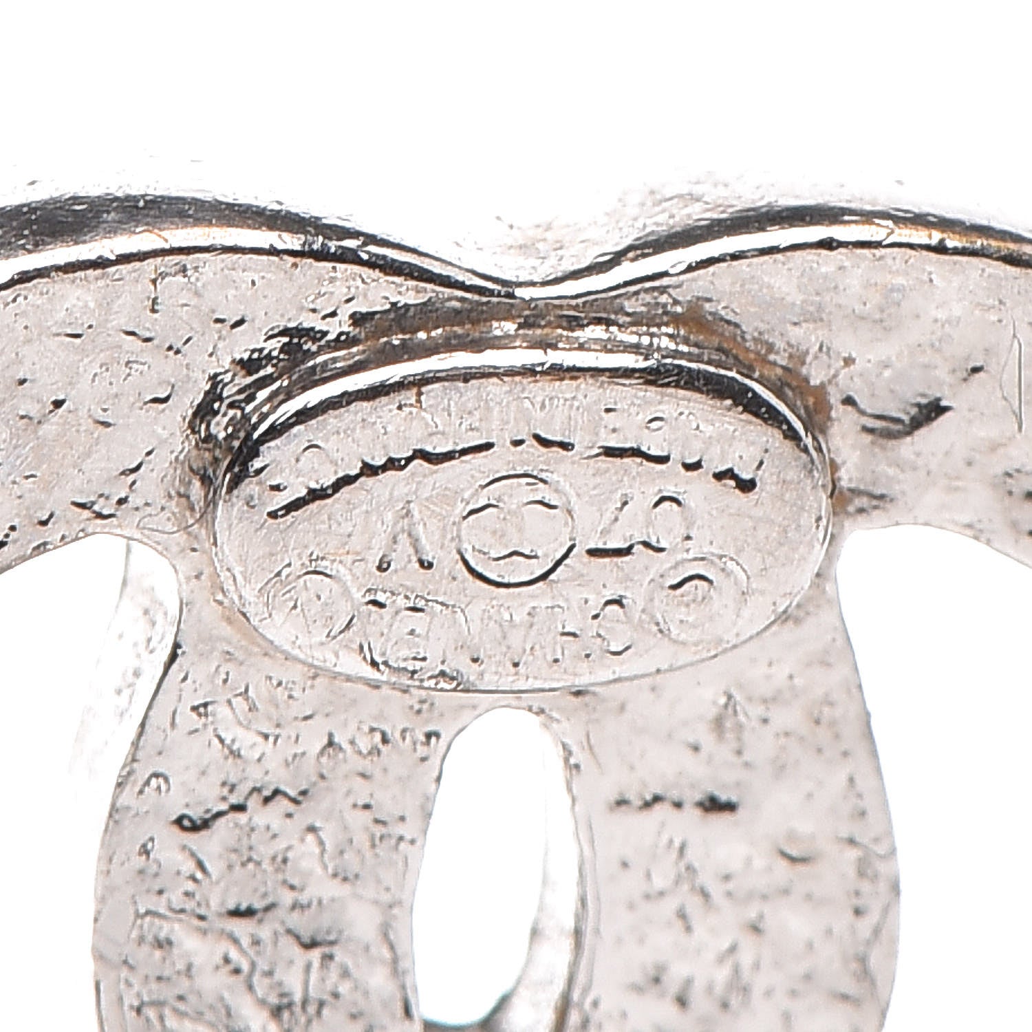 Chanel Crystal Timeless CC Earrings Silver 3 of 5
