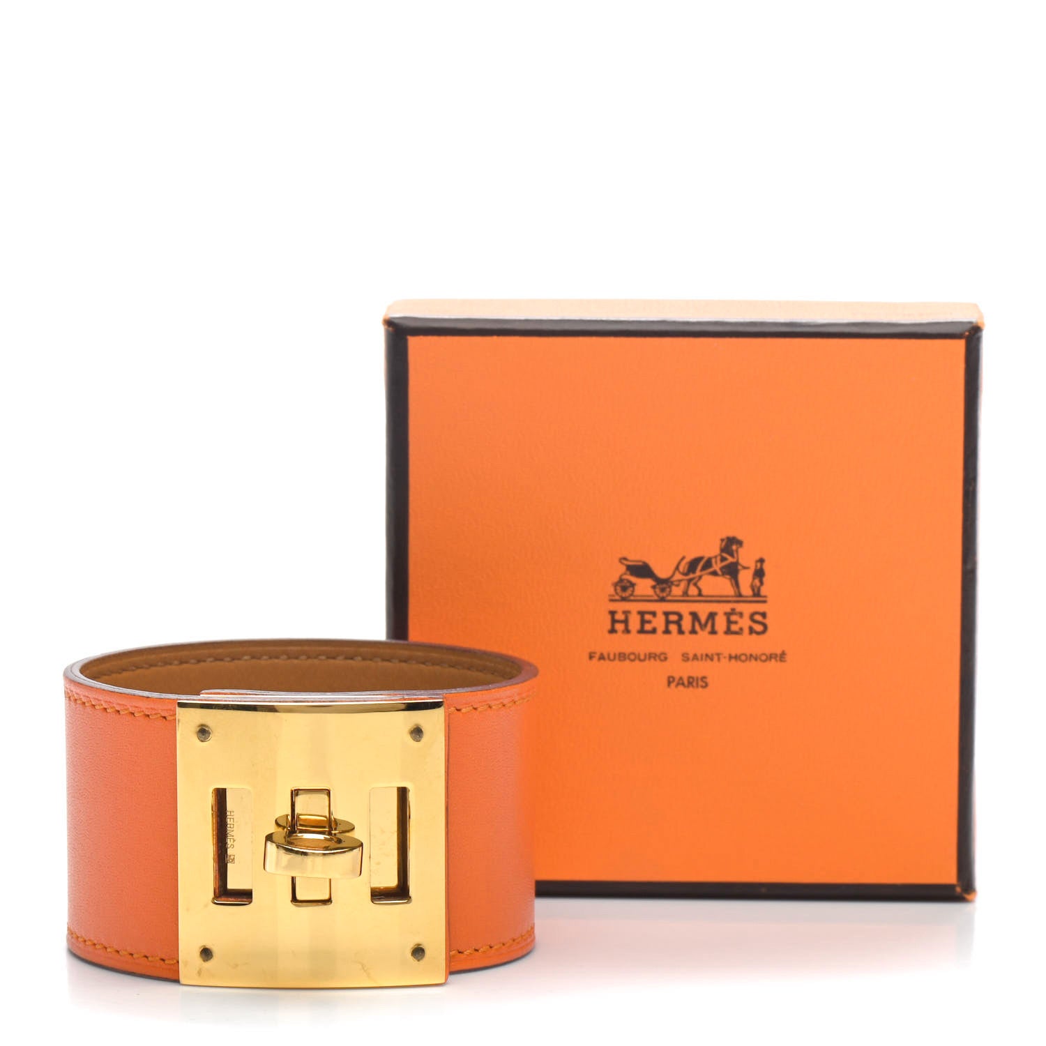 Hermes Chamonix Kelly Dog Bracelet Orange 7 of 7